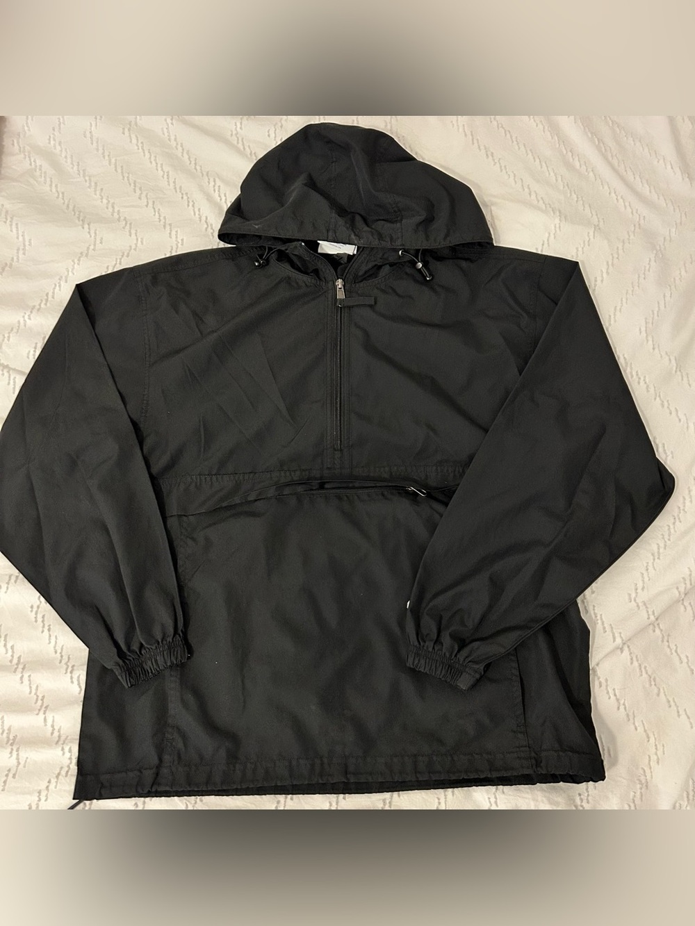 Champion Mens Authentic Athleticwear Black Half-Zip Anorak Jacket Windbreaker M